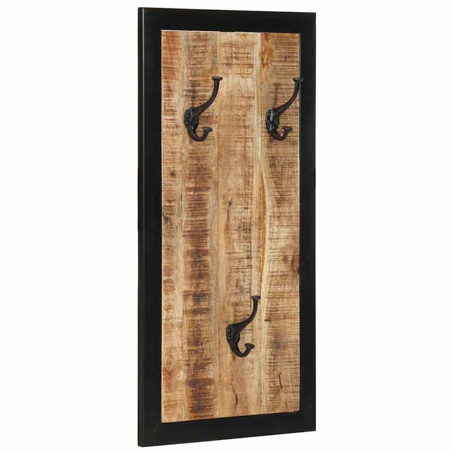 Porte-manteau 40x2x80 cm bois de manguier massif brut