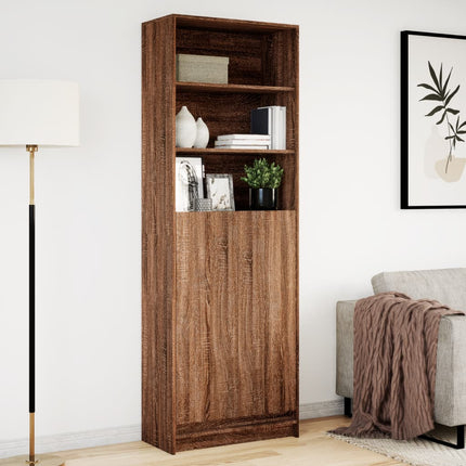 Buffet haut avec LED chêne marron 69x32,5x200cm bois ingénierie