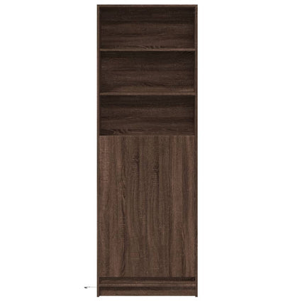 Buffet haut avec LED chêne marron 69x32,5x200cm bois ingénierie