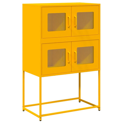 Buffet haut jaune moutarde 68x39x107 cm acier