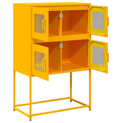 Buffet haut jaune moutarde 68x39x107 cm acier