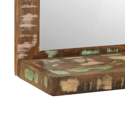 Miroir de salle de bain avec miroir Marron Bois massif récupéré