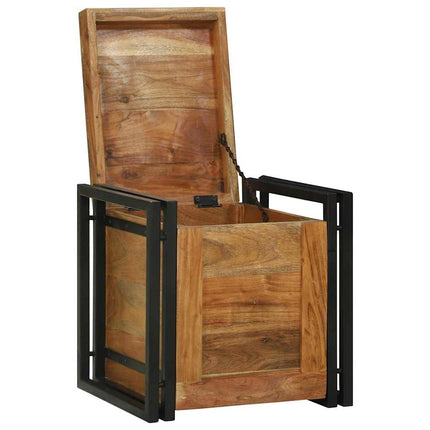 Coffres de rangement 40 x 40 x 40 cm Bois d'acacia massif