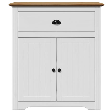 Armoire de couloir BODO blanc et marron 80x35x90 cm