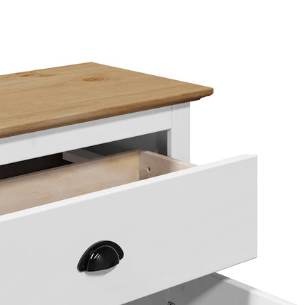 Armoire de couloir BODO blanc et marron 80x35x90 cm