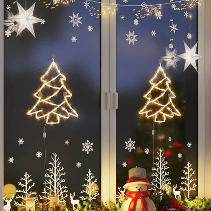 Lumières de Noël silhouette d'arbre de Noël 2 pcs 50 LED