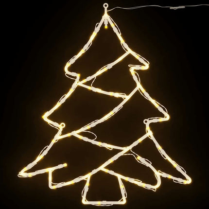 Lumières de Noël silhouette d'arbre de Noël 2 pcs 50 LED