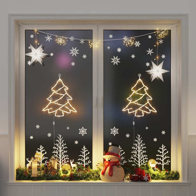 Lumières de Noël silhouette d'arbre de Noël 2 pcs 50 LED