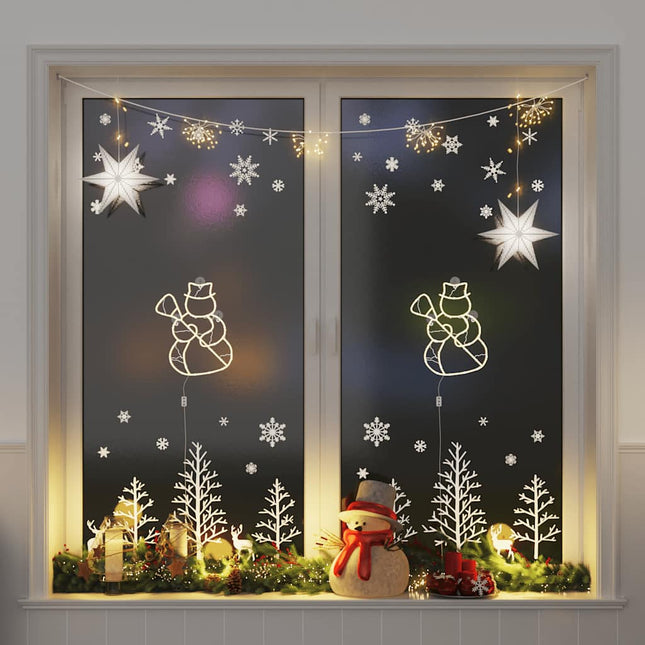 Lumières de Noël silhouette de bonhomme de neige 2 pcs 35 LED