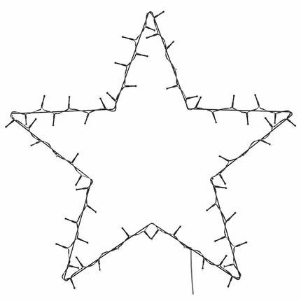 Lumières de Noël silhouette d'étoile 80 LED blanc chaud