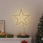 Lumières de Noël silhouette d'étoile 80 LED blanc chaud