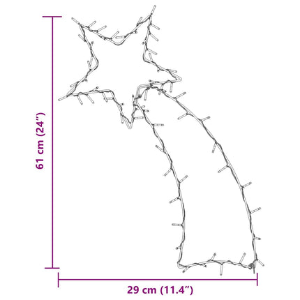 Lumières de Noël silhouette d'étoile filante 80 LED