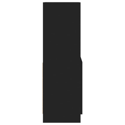 Buffet haut noir 63x33x100 cm bois d'ingénierie