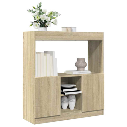 Buffet haut chêne sonoma 92x33x100 cm bois d'ingénierie