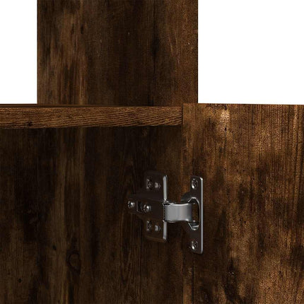 Buffet haut chêne fumé 92x33x100 cm bois d'ingénierie