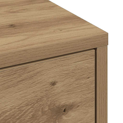 Armoire de salle de bain étroite avec roulettes chêne artisanal