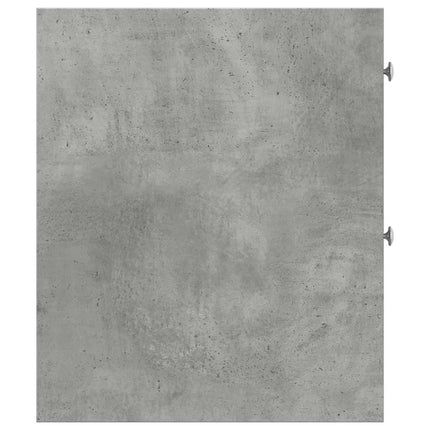 Armoire de salle de bain étroite avec roulettes gris béton