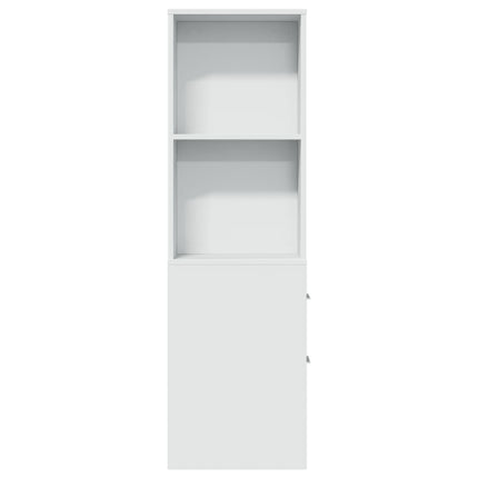 Armoire de salle de bain étroite avec roulettes blanc
