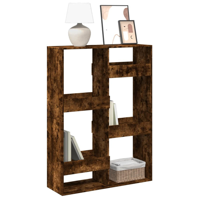 Bibliothèque chêne fumé 100x33x135 cm bois d'ingénierie