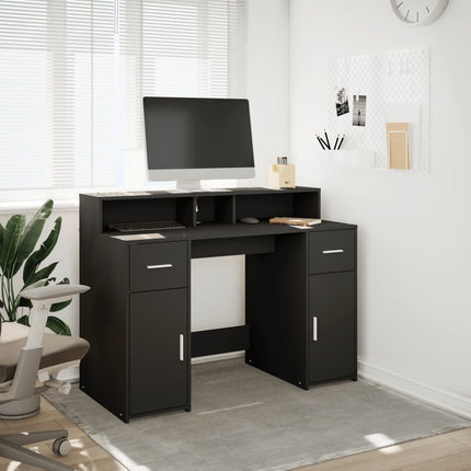 Bureau avec lumières LED noir 120x55x91 cm bois d'ingénierie