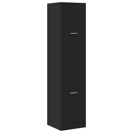 Armoire d'apothicaire noir 40x41x174,5 cm bois d'ingénierie
