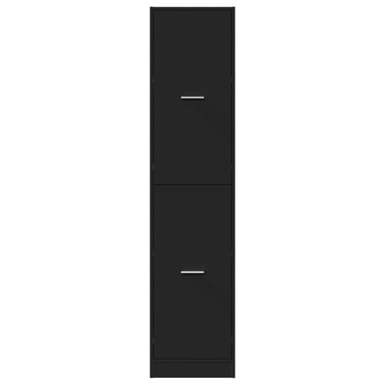 Armoire d'apothicaire noir 40x41x174,5 cm bois d'ingénierie