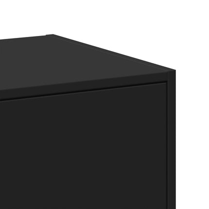 Armoire d'apothicaire noir 40x41x174,5 cm bois d'ingénierie