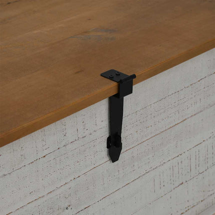 Coffre de rangement HALDEN blanc 91x48x47 cm bois massif pin