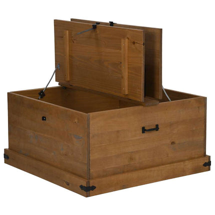 Coffre de rangement HALDEN 91x91x47 cm bois massif pin