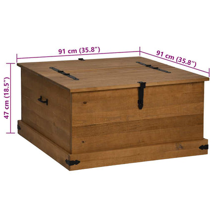 Coffre de rangement HALDEN 91x91x47 cm bois massif pin