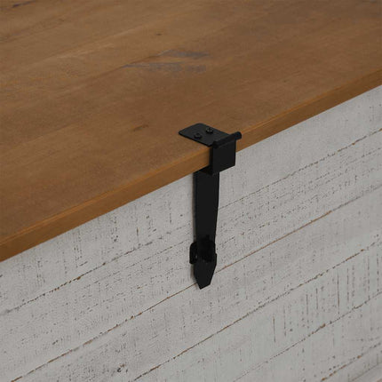 Coffre de rangement HALDEN blanc 91x91x47 cm bois massif pin