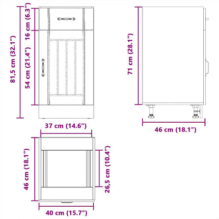 Armoire de cuisine Lucca noir bois d'ingénierie
