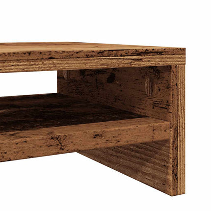 Support de moniteur vieux bois 42 x 24 x 13cm bois d'ingénierie