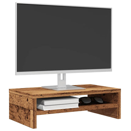 Support de moniteur vieux bois 42 x 24 x 13cm bois d'ingénierie