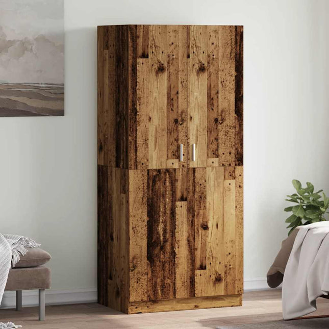 Garde-Robe 90X52X200 Cm Bois D'ingénierie Vieux bois 1 1