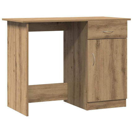 Bureau chêne artisanal 100x50x76 cm bois d'ingénierie
