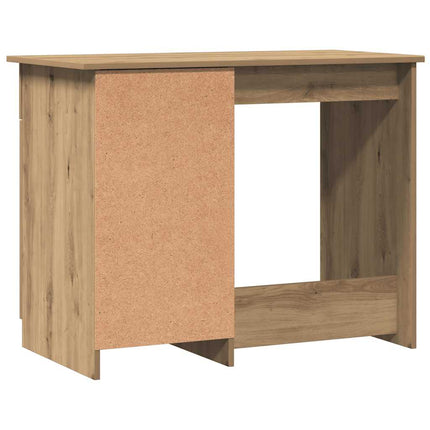 Bureau chêne artisanal 100x50x76 cm bois d'ingénierie