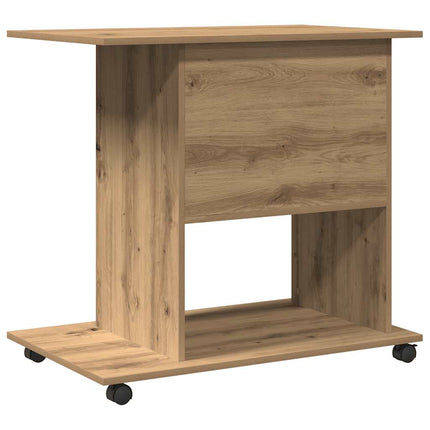 Bureau d'ordinateur chêne artisanal 80x50x75 cm bois ingénierie
