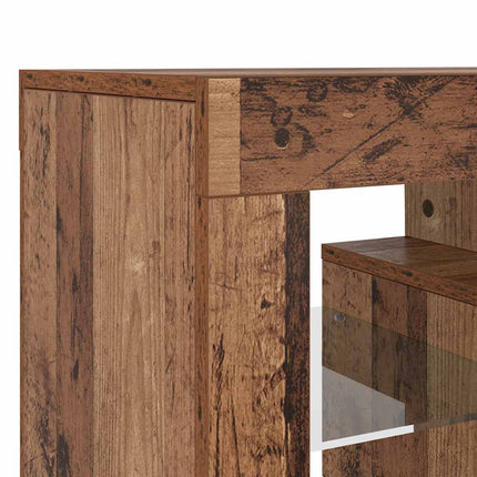 Meuble TV avec lumières LED vieux bois bois d'ingénierie