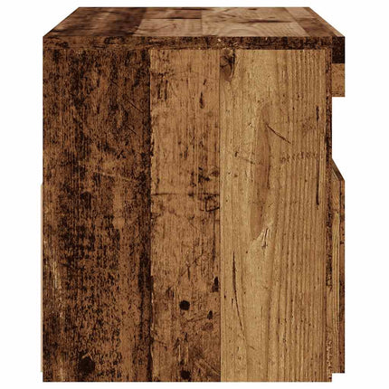 Meuble TV avec lumières LED vieux bois bois d'ingénierie