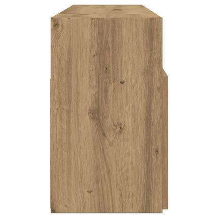 Meuble TV avec lumières LED chêne artisanal bois d'ingénierie