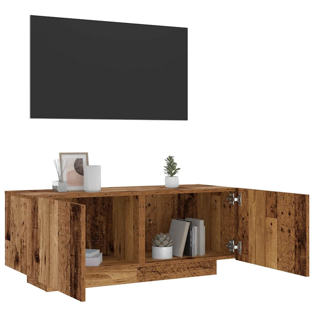 Meuble TV vieux bois 100x35x40 cm bois d'ingénierie