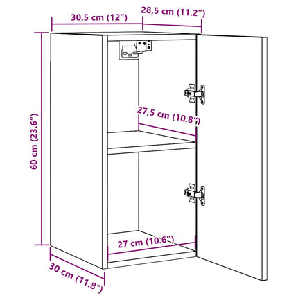 Meubles TV 2 pcs vieux bois 30,5x30x60 cm bois d'ingénierie