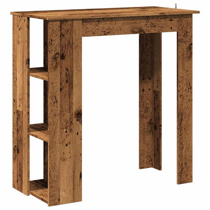 Table De Bar Avec Étagère Bois D'ingénierie Vieux bois 1