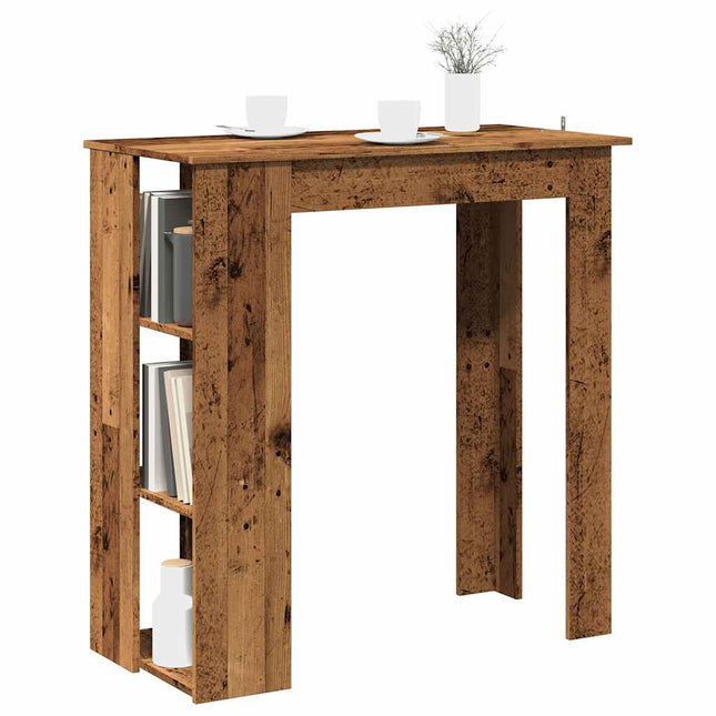 Table De Bar Avec Étagère Bois D'ingénierie Vieux bois 1