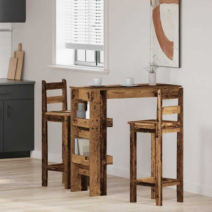 Table Bar Mural 102X45X103,5 Cm Bois D'ingénierie Vieux bois