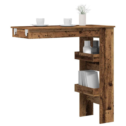 Table Bar Mural 102X45X103,5 Cm Bois D'ingénierie Vieux bois