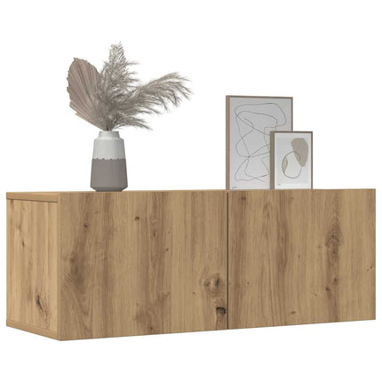 Meubles TV muraux 2 pcs chêne artisanal 80x30x30 cm