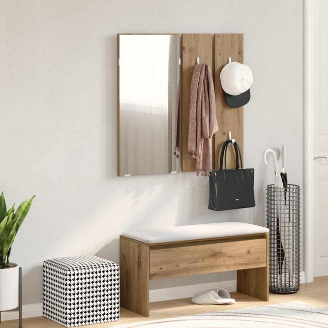 Ensemble de meubles de couloir chêne artisanal bois ingénierie