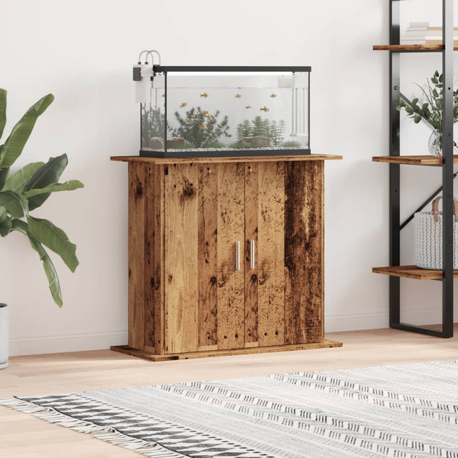 Support pour aquarium vieux bois 81x36x73 cm bois d'ingénierie